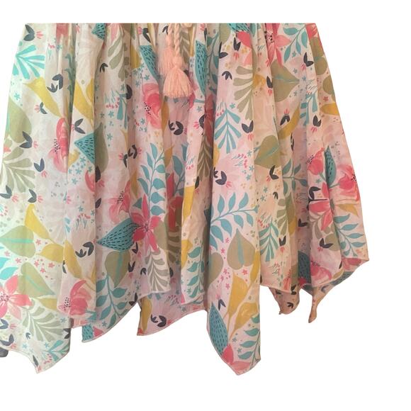 Tommy Bahama Girls Lined Elastic Drawstring Waist Handkerchief Hem Dress Sz 5T - Picture 4 of 9